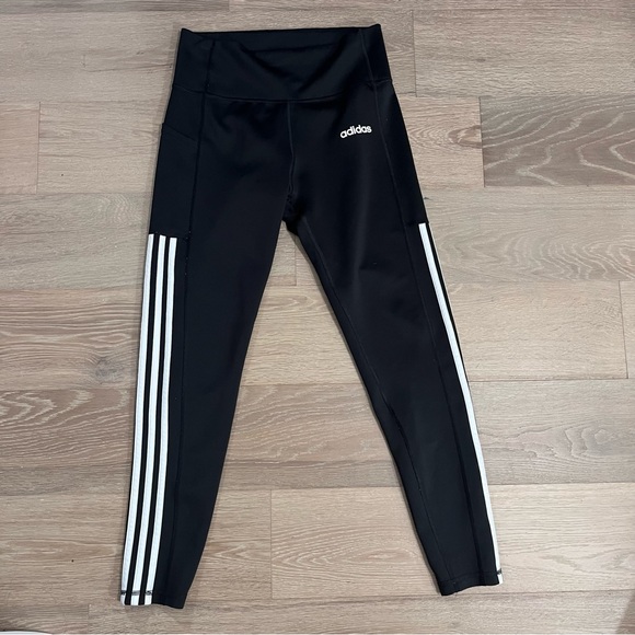 adidas Pants - Adidas Black Climalite Logo High Waist Workout Leggings M